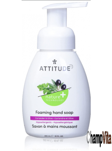 Coriander Olive Hypoallergenic Foaming Hand Soap 10 fl oz Attitude