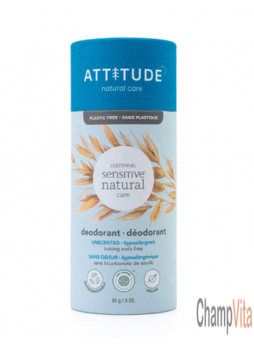 Unscented Baking Soda Free Deodorant 3 oz Hypoallergenic Attitude