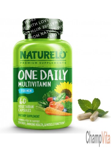 NATURELO One Daily Multivitamin for Men - with Whole Food Vitamins & Organic Extracts - Natural Supplement to Boost Energy, General Health - Non-GMO - 60 Capsules | 2 Month Supply
