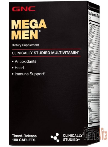 GNC Mega Men Multivitamin 180 Count Antioxidants Heart Health Immune Support