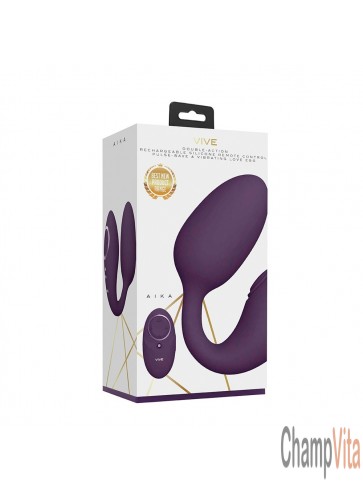 Shots Toys Vive Aika Pulse Wave Vibrating Silicone Love Egg Purple