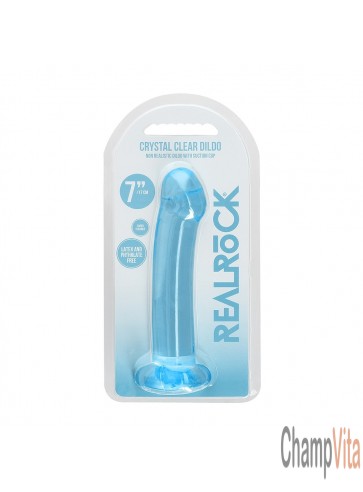 Shots Toys Dildo Non Realistic Pink 6.7" Crystal Blue Suction Cup box