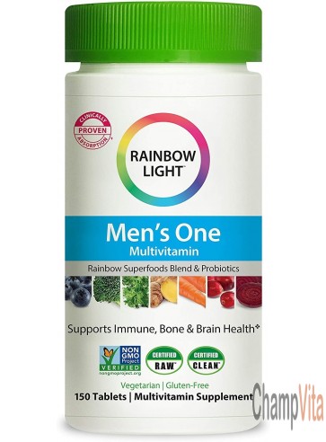 Rainbow Light Men’s One Multivitamin for Men, with Vitamin C, Vitamin D, & Zinc for Immune Support