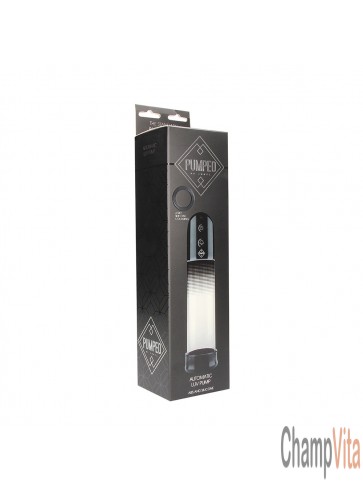 Shots Toys Pumped Automatic Luv Penis Pump Black AA Batteries box