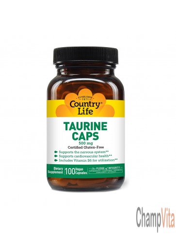 Country Life Taurine 500mg Capsules Bottle