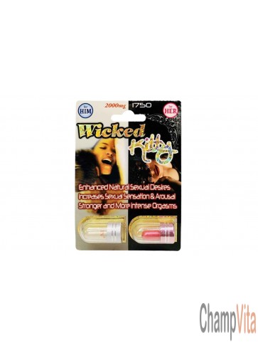 Couples Package Wicked 2000 For Him Kitty 1750 For Her Enhancer Capsules