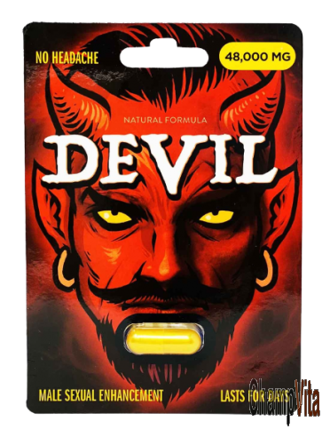 Devil 48000mg male enhancement gold pill front view