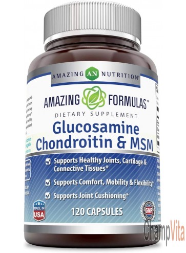 Glucosamine Chondroitin MSM 120 Caps Joint Support Amazing Formulas