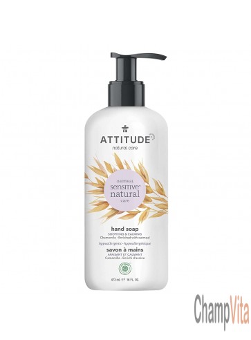Attitude Sensitive Skin Hypoallergenic Vegan Hand Soap 16 Oz Chamomile
