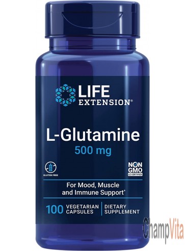 Life Extension L Glutamine 500mg Immune Support front