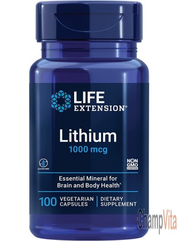Life Extension Lithium 1000mcg 100 Veggie Caps bottle
