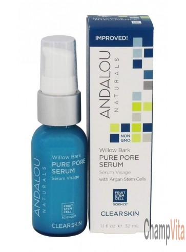 Clear Skin Willow Bark Pure Pore Serum 1.1 fl oz Andalou Naturals both