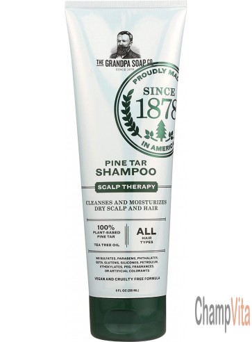Pine Tar Shampoo 8 Oz Scalp Therapy All Hair Types Grandpa Soap