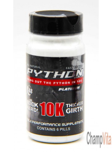 Python Black 10K male enhancement capsules bottle front