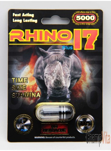 Rhino 17 Black 5000 capsule front label