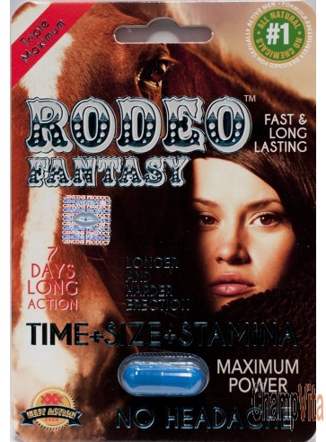 Rodeo Fantasy 1250mg 2500 pwr Premium Triple Maximum Genuine Natural Enhancement for Men 1 Pill