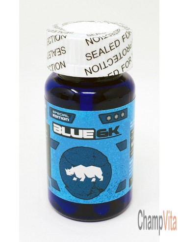 Blue 6K Rhino 6 Pills Bottle Premium Male Enhancement front
