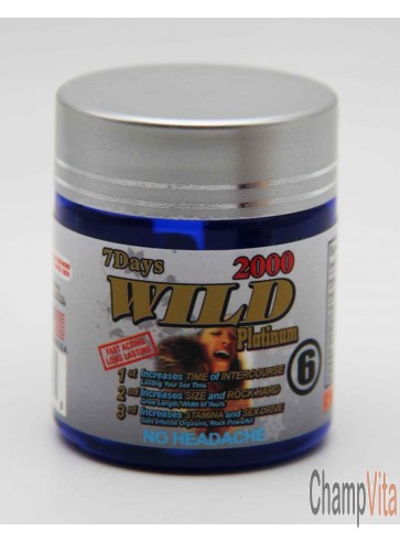 Wild Platinum 2000mg 6 capsule bottle front label