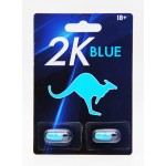 Kangaroo 2K Blue male enhancement 2 count pack front view