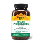 Country Life Betaine HCl Pepsin 600 mg 250 Tablets Front View