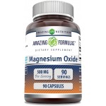 Magnesium Oxide 500mg 90 Capsules Digestive Health Amazing Formulas