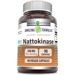 Nattokinase 100mg 90 Veggie Capsules Gluten Free Amazing Formulas
