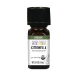 Bottle of organic citronella essential oil