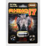 Rhino 17 Black 5000 Plus male enhancement capsule For Man front view