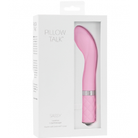 Pillow Talk Sassy Rechargeable Silicone G Spot Massager Pink 7.75" box