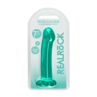 Dildo Non Realistic Pink 6.7" Suction Cup Crystal Turquoise Shots Toys box