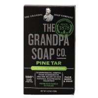 Grandpa Pine Tar Bar Soap 4.25 Oz Plant Based Face Body Hair