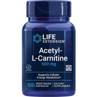 Life Extension Acetyl L Carnitine 500mg 100 Vegetarian Caps front