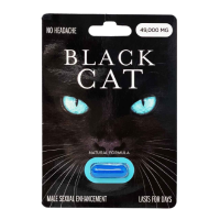 Black Cat 49000mg male enhancement Blue pill bottle