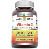 Vitamin C Citrus Bioflavonoids Rose Hips 250 VCaps Amazing Formulas 