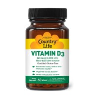 Country Life Vitamin D3 5000 IU supplement front view