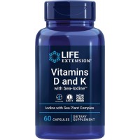 Life Extension Arterial Health Vitamins D and K Sea Iodine 60 Caps bottle