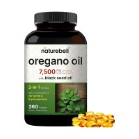 Front view of NatureBell Oregano Black Seed Softgels bottle