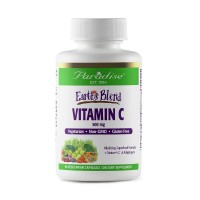 Bottle of organic vitamin C capsules