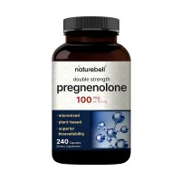 Front view of pregnenolone 100mg capsules bottle