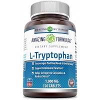 L Tryptophan 1000mg 120 Tablets Gluten Free Amazing Formulas