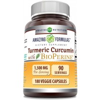 Turmeric Curcumin BioPerine 1500 Mg 180 Veggie Caps Amazing Formulas