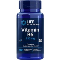 Life Extension Vitamin B6 250mg 100 Gluten Free Vegetarian Caps bottle