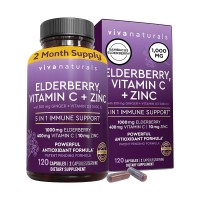 Front view of Viva Naturals Elderberry Capsules
