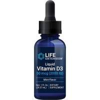 Life Extension Liquid Vitamin D3 50mcg 2000 IU 29.57ml Mint Flavored front