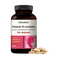 Bottle of women's vitamin B complex supplement