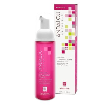 1000 Roses Cleansing Foam Sensitive 5.5 Fl oz Andalou Naturals both