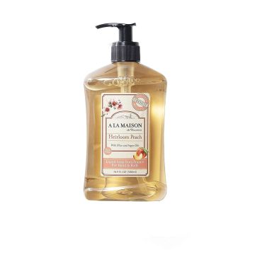 A La Maison Bottle Heirloom Peach Liquid Hand Soap 16.9 Oz front