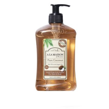A La Maison Pure Coconut Liquid Hand Soap Bottle 16.9 Oz front