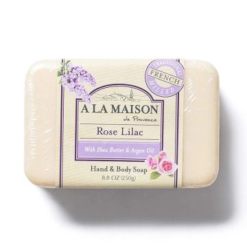 A La Maison Rose Lilac Moisturizing Hand Body 8.8 Oz Bar Soap front