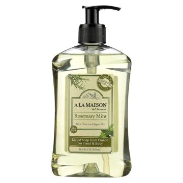 A La Maison Rosemary Mint Liquid Hand Soap Bottle